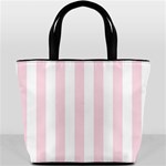 Vertical Stripes - White and Piggy Pink Bucket Bag