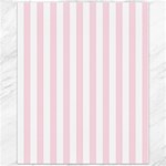Vertical Stripes - White and Piggy Pink Canvas 11  x 14 