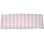 Vertical Stripes - White and Piggy Pink Body Pillow Case (Dakimakura) (One Side)