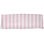Vertical Stripes - White and Piggy Pink Body Pillow Case Dakimakura (Two Sides)