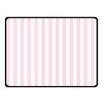 Vertical Stripes - White and Piggy Pink Fleece Blanket (Small) (One Side)