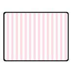 Vertical Stripes - White and Piggy Pink Double Sided Fleece Blanket (Small) (Two Sides)