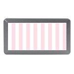 Vertical Stripes - White and Piggy Pink Memory Card Reader (Mini)
