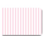 Vertical Stripes - White and Piggy Pink Large Doormat