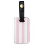 Vertical Stripes - White and Piggy Pink Luggage Tag (One Side)