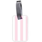 Vertical Stripes - White and Piggy Pink Luggage Tag (Two Sides)