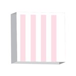 Vertical Stripes - White and Piggy Pink 4 x 4  Acrylic Photo Block