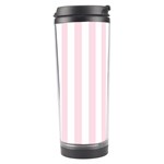 Vertical Stripes - White and Piggy Pink Travel Tumbler