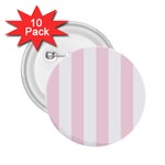 Vertical Stripes - White and Piggy Pink 2.25  Button (10 pack)