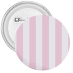 Vertical Stripes - White and Piggy Pink 3  Button
