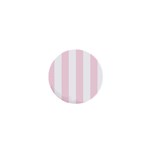 Vertical Stripes - White and Piggy Pink 1  Mini Magnet