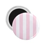 Vertical Stripes - White and Piggy Pink 2.25  Magnet
