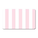 Vertical Stripes - White and Piggy Pink Magnet (Rectangular)