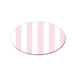 Vertical Stripes - White and Piggy Pink Sticker (Oval)