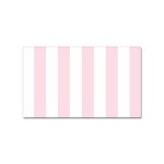 Vertical Stripes - White and Piggy Pink Sticker Rectangular (10 pack)