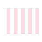Vertical Stripes - White and Piggy Pink Sticker A4 (100 pack)
