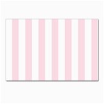 Vertical Stripes - White and Piggy Pink Postcards 5  x 7  (Pkg of 10)