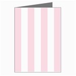 Vertical Stripes - White and Piggy Pink Greeting Card