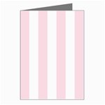 Vertical Stripes - White and Piggy Pink Greeting Cards (Pkg of 8)
