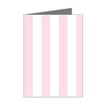 Vertical Stripes - White and Piggy Pink Mini Greeting Card