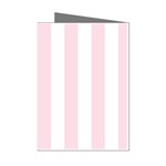 Vertical Stripes - White and Piggy Pink Mini Greeting Cards (Pkg of 8)