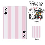 Vertical Stripes - White and Piggy Pink Playing Cards 54 Designs