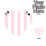 Vertical Stripes - White and Piggy Pink Playing Cards 54 (Heart)