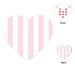 Vertical Stripes - White and Piggy Pink Playing Cards (Heart)