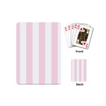 Vertical Stripes - White and Piggy Pink Playing Cards (Mini)