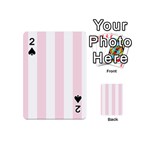 Vertical Stripes - White and Piggy Pink Playing Cards 54 (Mini)