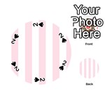 Vertical Stripes - White and Piggy Pink Playing Cards 54 (Round)