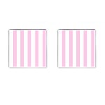 Vertical Stripes - White and Classic Rose Pink Cufflinks (Square)
