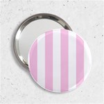Vertical Stripes - White and Classic Rose Pink 2.25  Handbag Mirror