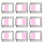 Vertical Stripes - White and Classic Rose Pink 9mm Italian Charm (9 pack)