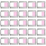 Vertical Stripes - White and Classic Rose Pink 9mm Italian Charm (25 pack)