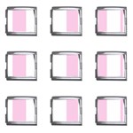 Vertical Stripes - White and Classic Rose Pink Mega Link Italian Charm (9 pack)