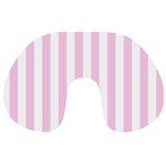 Vertical Stripes - White and Classic Rose Pink Travel Neck Pillow