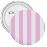 Vertical Stripes - White and Classic Rose Pink 3  Button