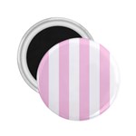 Vertical Stripes - White and Classic Rose Pink 2.25  Magnet
