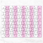 Vertical Stripes - White and Classic Rose Pink Jigsaw Puzzle (Rectangular)