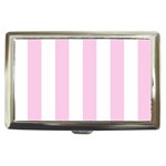 Vertical Stripes - White and Classic Rose Pink Cigarette Money Case