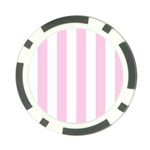 Vertical Stripes - White and Classic Rose Pink Poker Chip Card Guard
