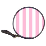 Vertical Stripes - White and Cotton Candy Pink Classic 20-CD Wallet