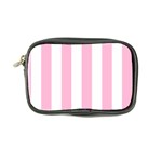 Vertical Stripes - White and Cotton Candy Pink Coin Purse