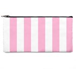 Vertical Stripes - White and Cotton Candy Pink Pencil Case