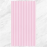 Vertical Stripes - White and Cotton Candy Pink Canvas 40  x 72 