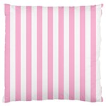 Vertical Stripes - White and Cotton Candy Pink Large Cushion Case (One Side)