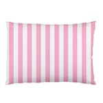 Vertical Stripes - White and Cotton Candy Pink Pillow Case (Two Sides)