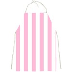 Vertical Stripes - White and Cotton Candy Pink Full Print Apron
