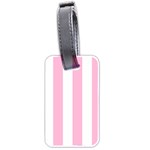 Vertical Stripes - White and Cotton Candy Pink Luggage Tag (Two Sides)